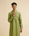 Light Mid Green Diamond Patterned Kurta Set